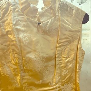 Gorgeous Vintage Dress with lotuses! Silk!